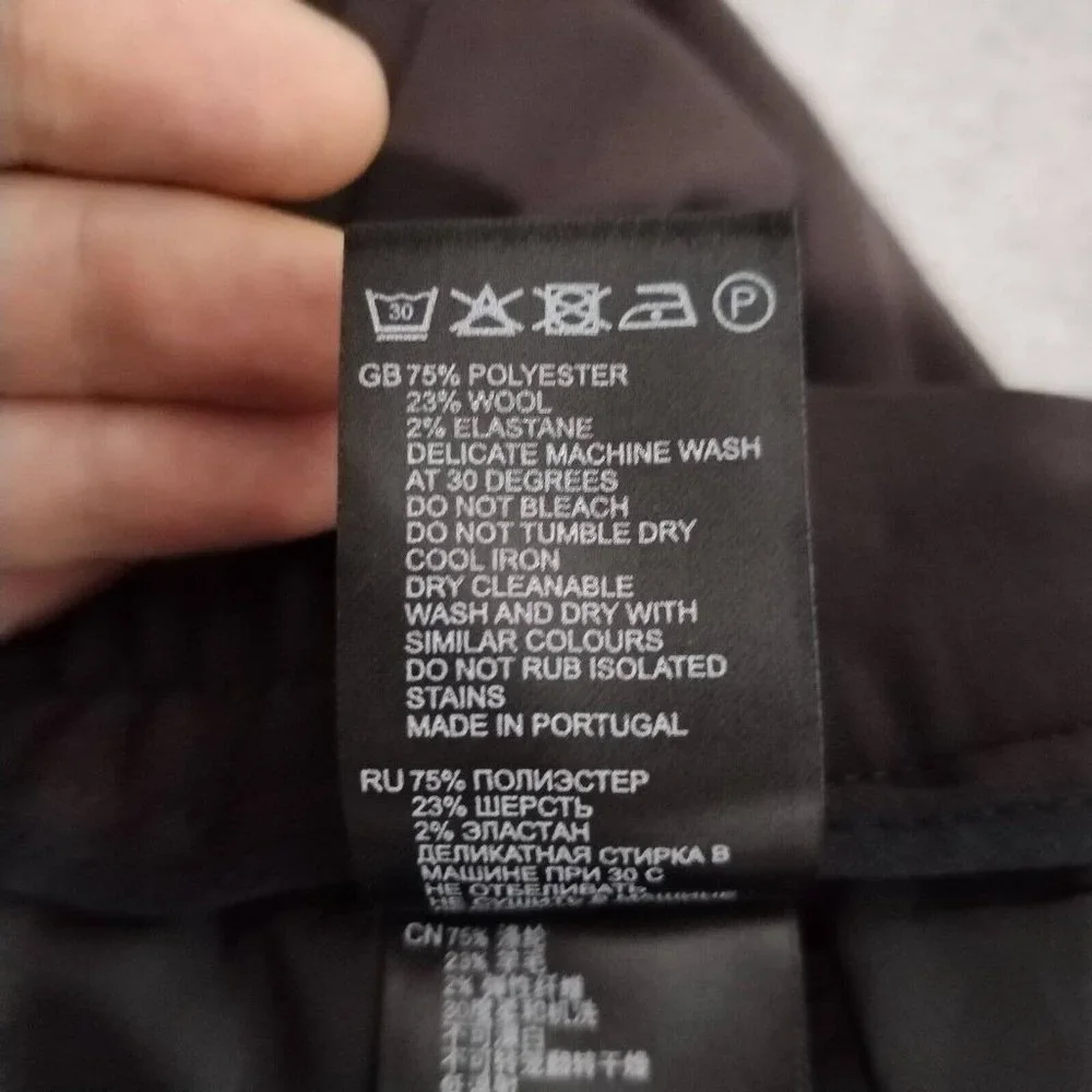 Reiss Trousers Mens 34 (34x28) Dark Aubergine Wool Nakata Drawstring Relaxed - Picture 3 of 16